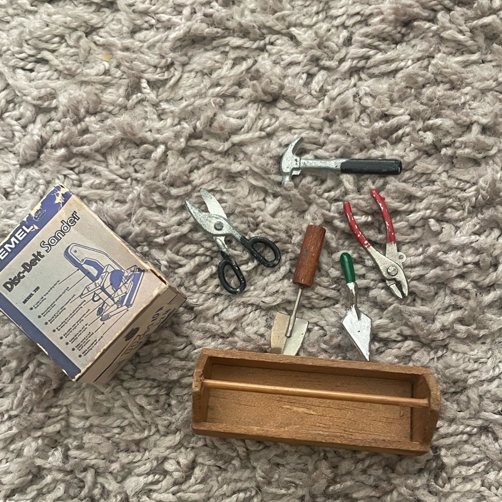 Lot of Vintage Miniature Toolset and Dremel Box Scale 1-12